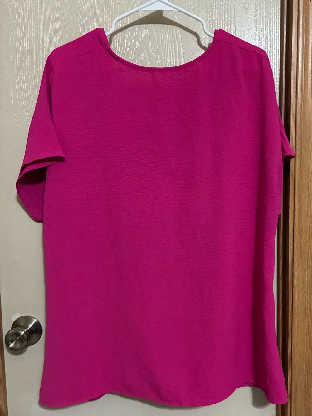Chic Soul Short-Sleeve Tunic Top in Bright Fuchsia Pink